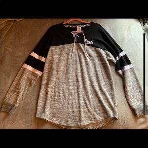victorias secret pink, gray pullover